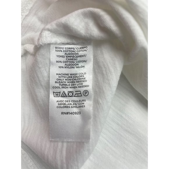 LOFT Women Crochet Yoke Flutter Sleeve Top M - Picture 14 of 16